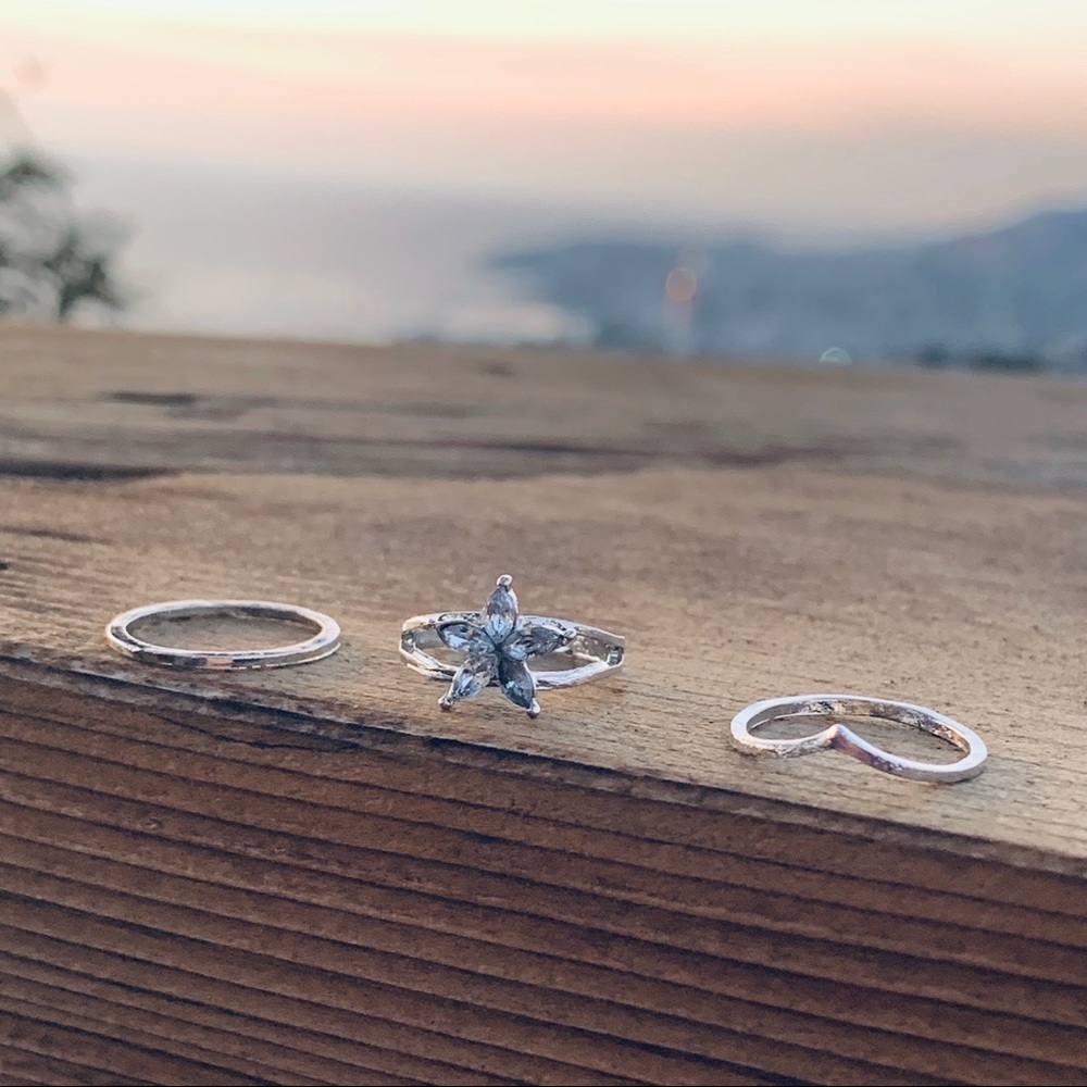 Foot Ring Crystal Bohemian 3 Rings  Set - Picture 4 of 6